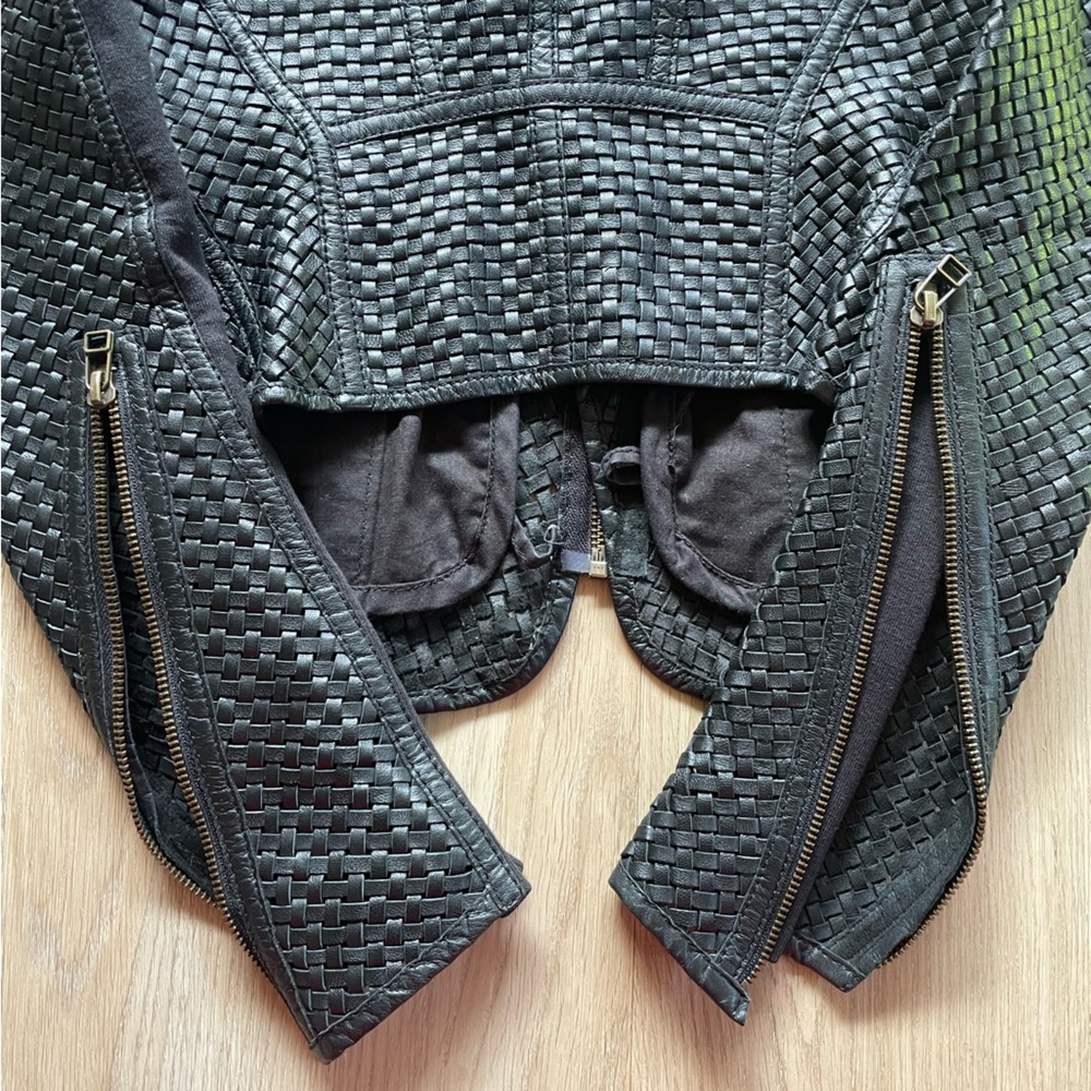 Improvd Woven 100% Genuine Leather Jacket Size XS - Picture 12 of 14